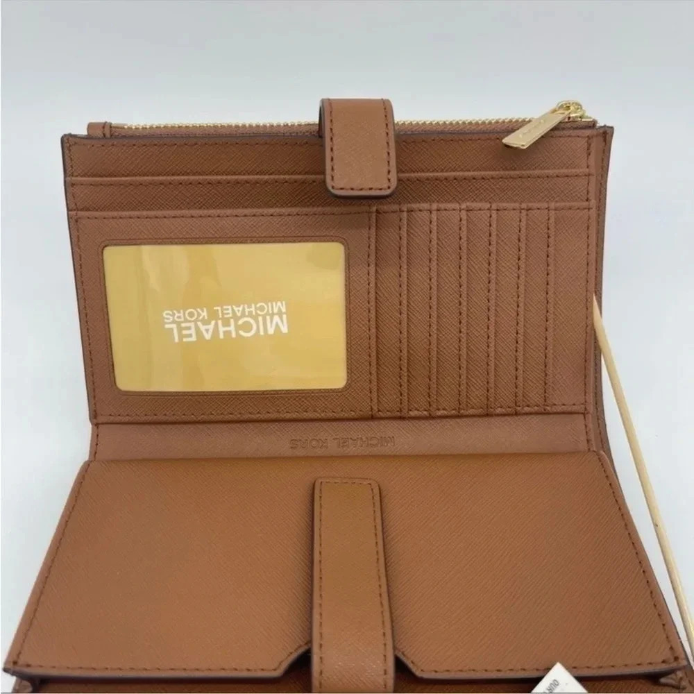 Michael Kors Double Zip Wallet Wristlet Brown/Gold (NWT) - Picture 7 of 11